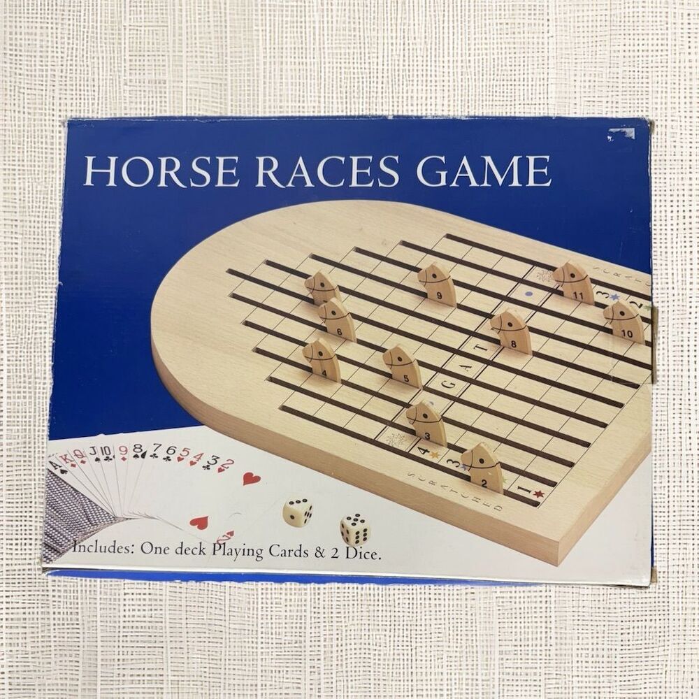Wooden Horse Races Game w/ Cards & Dice | Fame USA Family‎ Party Game